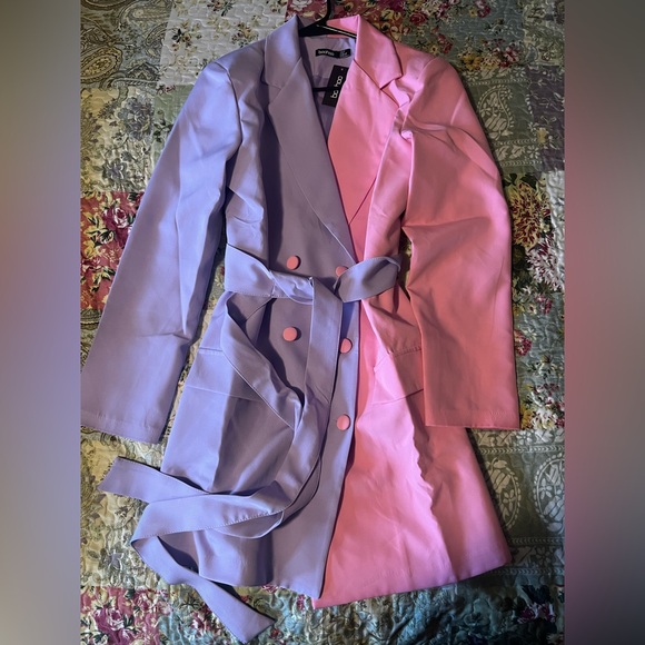 Boohoo Jackets & Blazers - Purple and Pink Colorblock Jacket - US 8 Boohoo Brand New with Tags